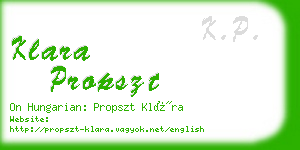 klara propszt business card